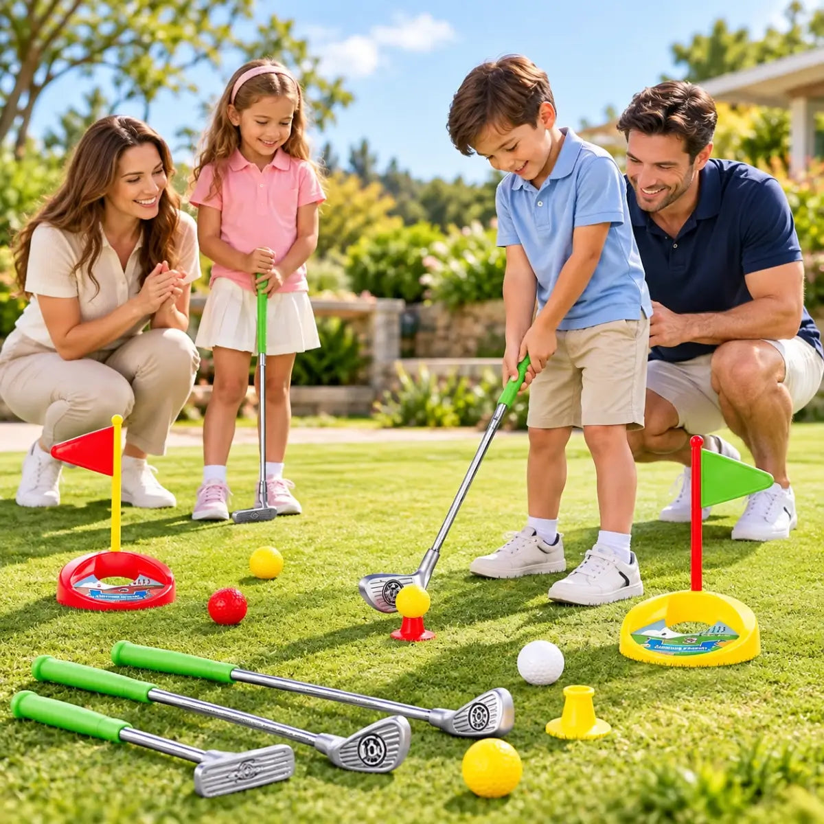 Kids Retractable Golf Club Set Indoor Outdoor Play