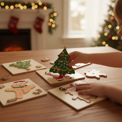 Christmas Puzzle Set Fun Activity Holiday Themed - Image 1