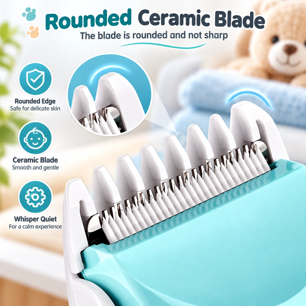 Quiet Ceramic Blade Baby Hair Clipper