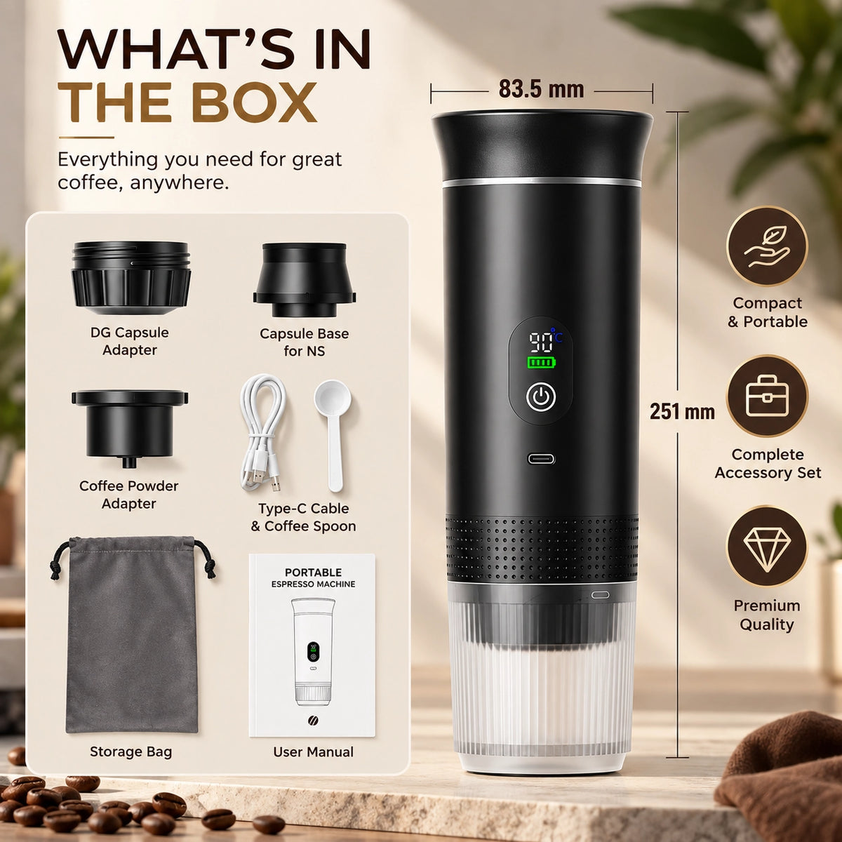 Portable 3-in-1 Espresso Machine