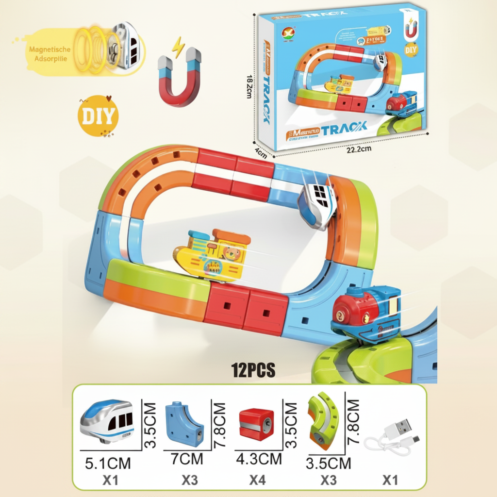 Construction Toy Electric Train Set Magnetic Track System - Image 5