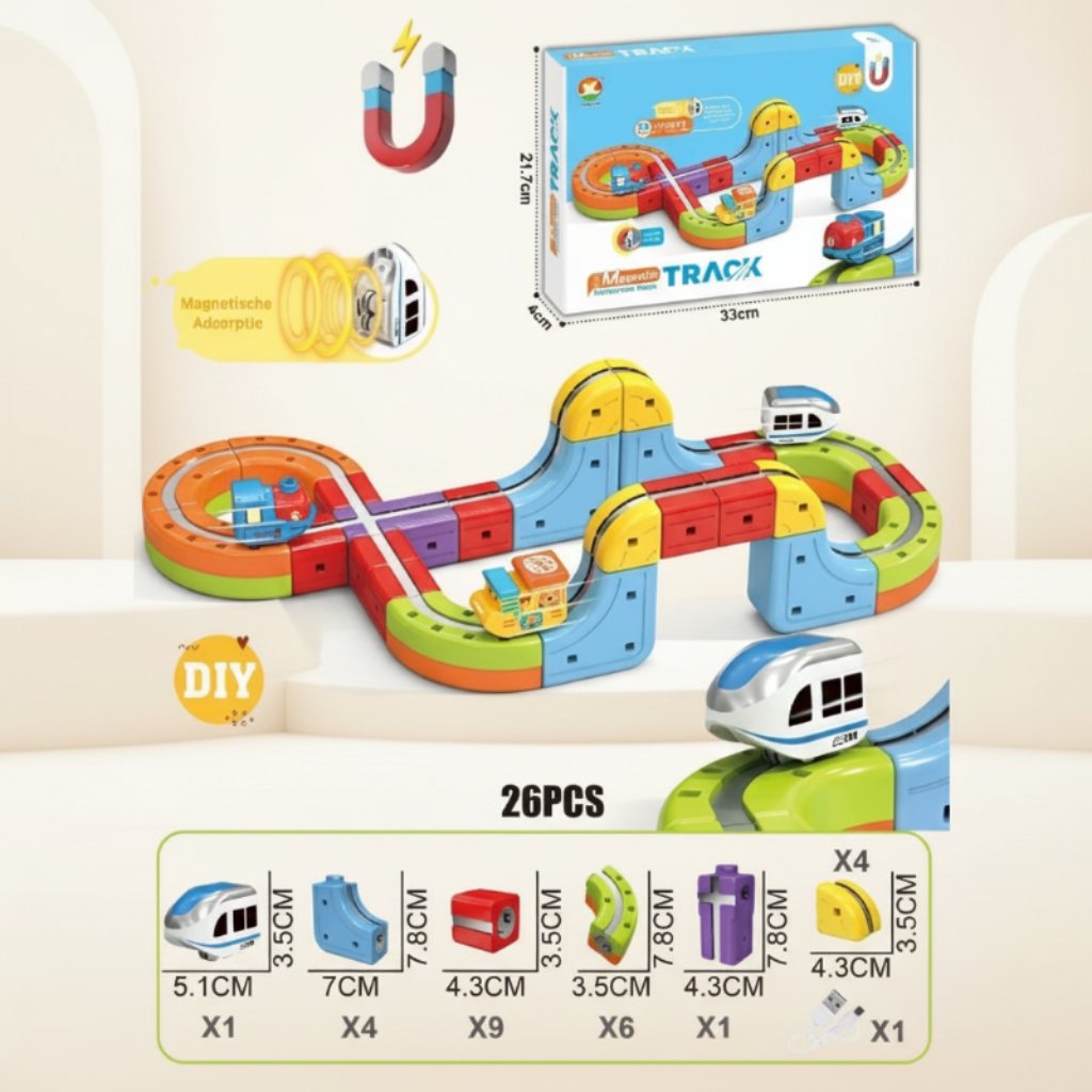 Construction Toy Electric Train Set Magnetic Track System - Image 7