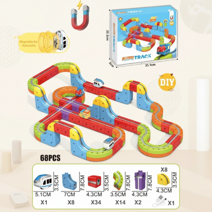 Construction Toy Electric Train Set Magnetic Track System - Image 9
