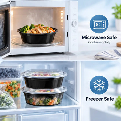 Food Storage Disposable Plastic Meal Boxes - 10 Pcs