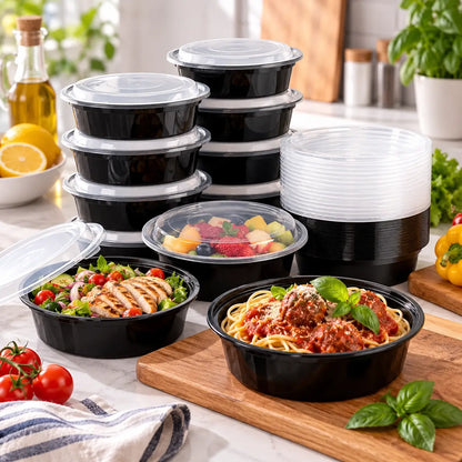 Food Storage Disposable Plastic Meal Boxes - 10 Pcs