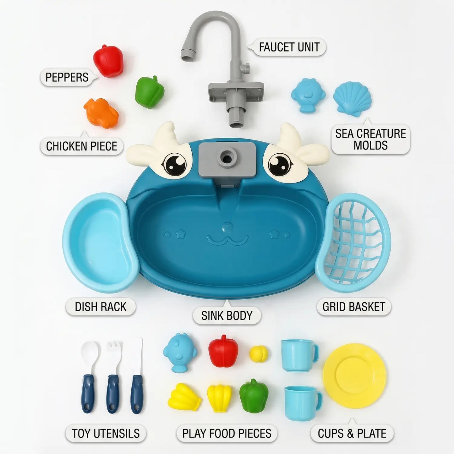 Kids Play Kitchen Sink Set