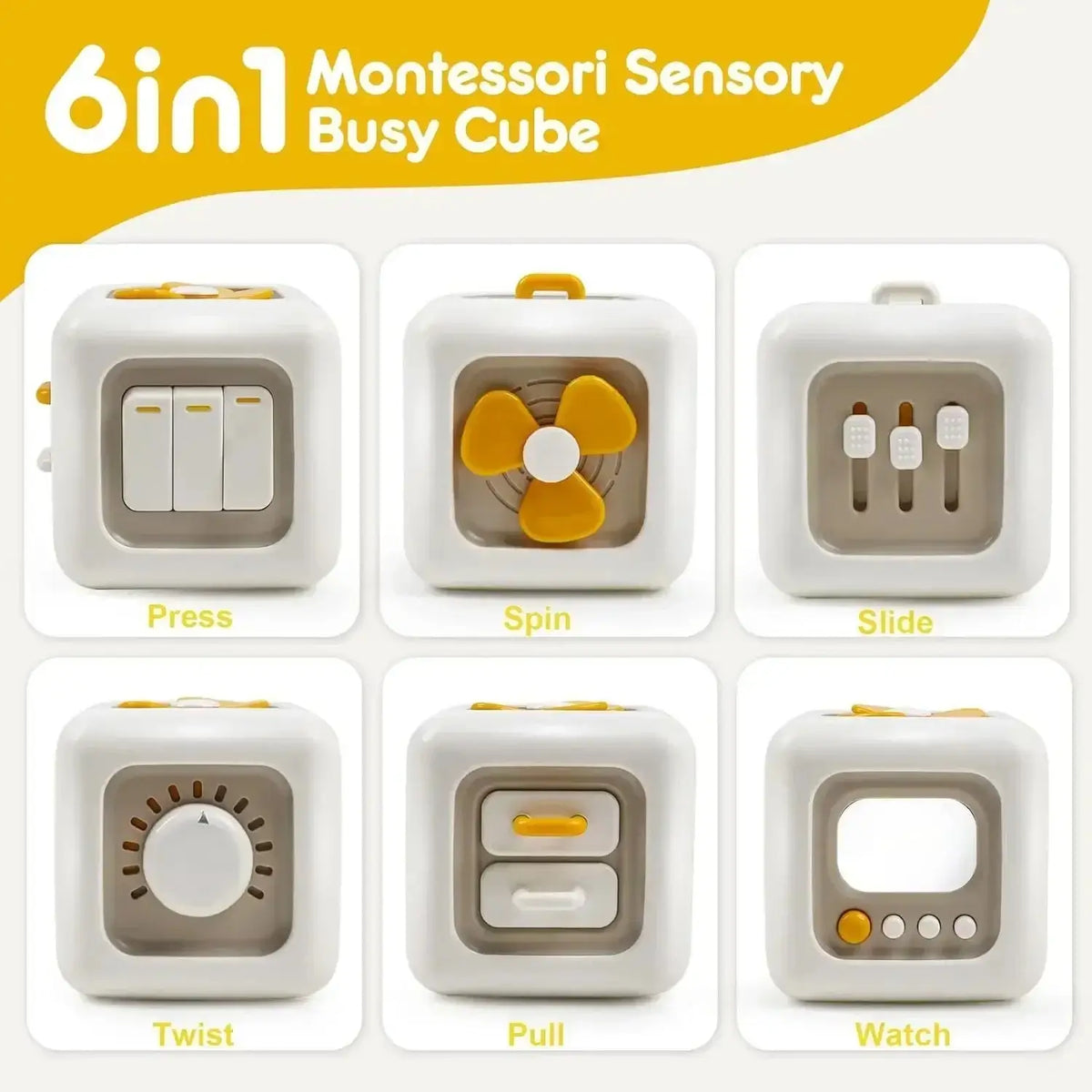 Activity Cube Sensory Toy Toddler Learning Busy Cube Toy