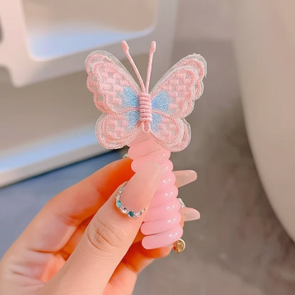Cute Hair Bands Spiral Ties Butterfly Design - Image 1