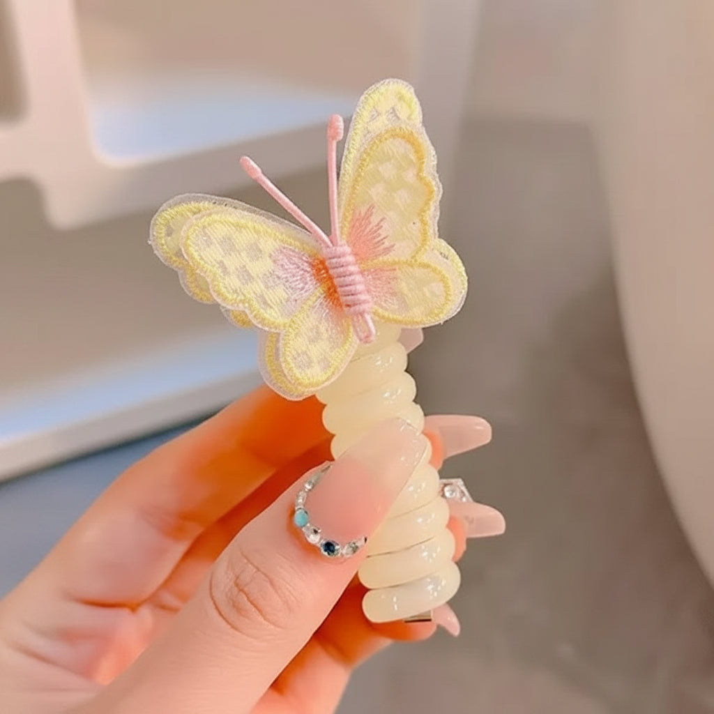 Cute Hair Bands Spiral Ties Butterfly Design - Image 9