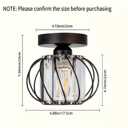 Modern Industrial Cage Ceiling Light | Elegant Semi Flush Mount Fixture