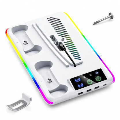 PS5 RGB Cooling Stand with Controller Charging Dock