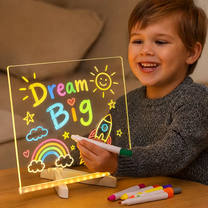 Drawing Writing Board LED Light Kids Creative Surface