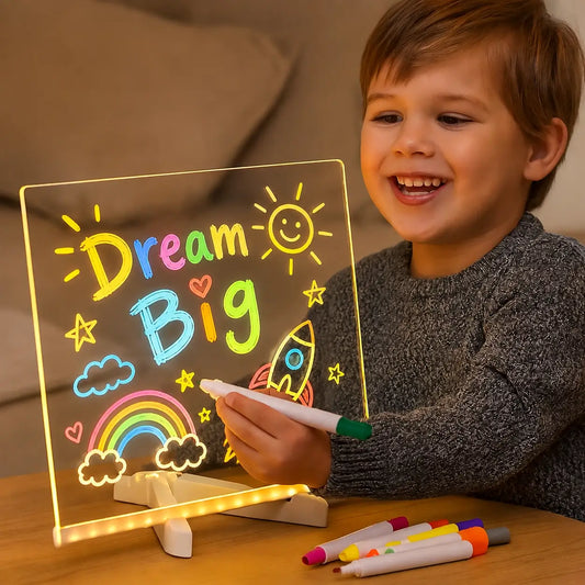 Drawing Writing Board LED Light Kids Creative Surface