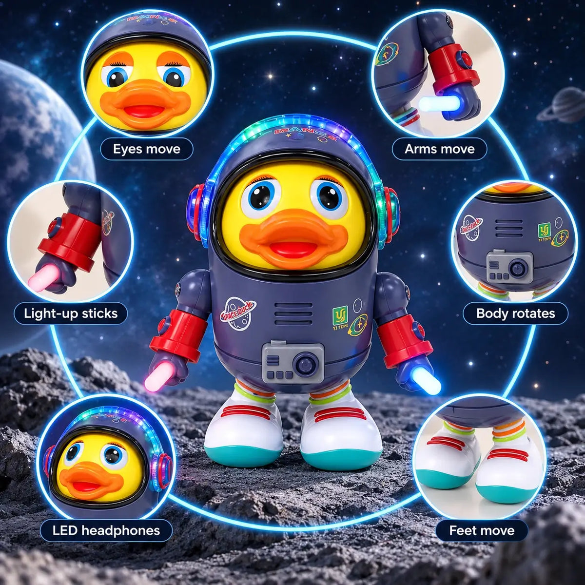 Dancing Astronaut Duck Interactive Toy