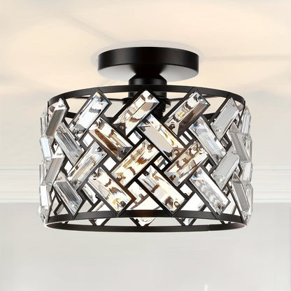 Modern Crystal Semi Flush Mount Ceiling Light | Elegant Decorative Fixture