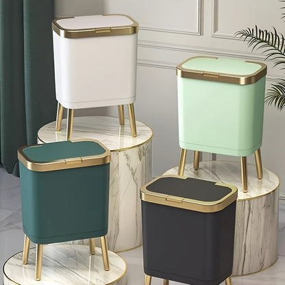 15L Modern Odour-Sealing Trash Can with Elevated Legs | Stylish Waste Bin for Kitchen, Living & Bathroom