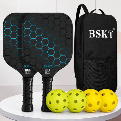 Pickleball Paddle Set Fiberglass Lightweight Rackets Balls