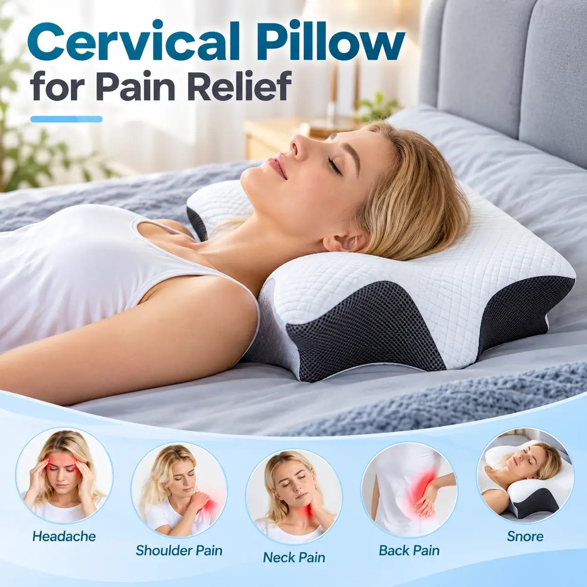 Contoured Side Sleepers Neck Pillow