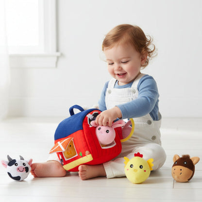 Farm Animal Toys Playset Soft Plush Fun Role Play Toys - Image 1