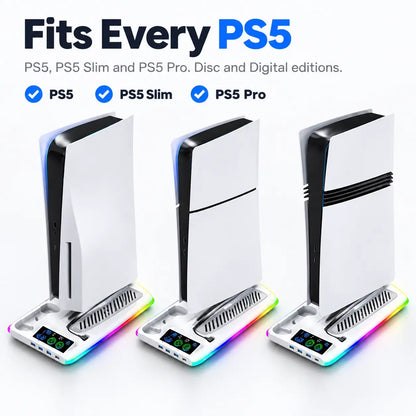 PS5 RGB Cooling Stand with Controller Charging Dock