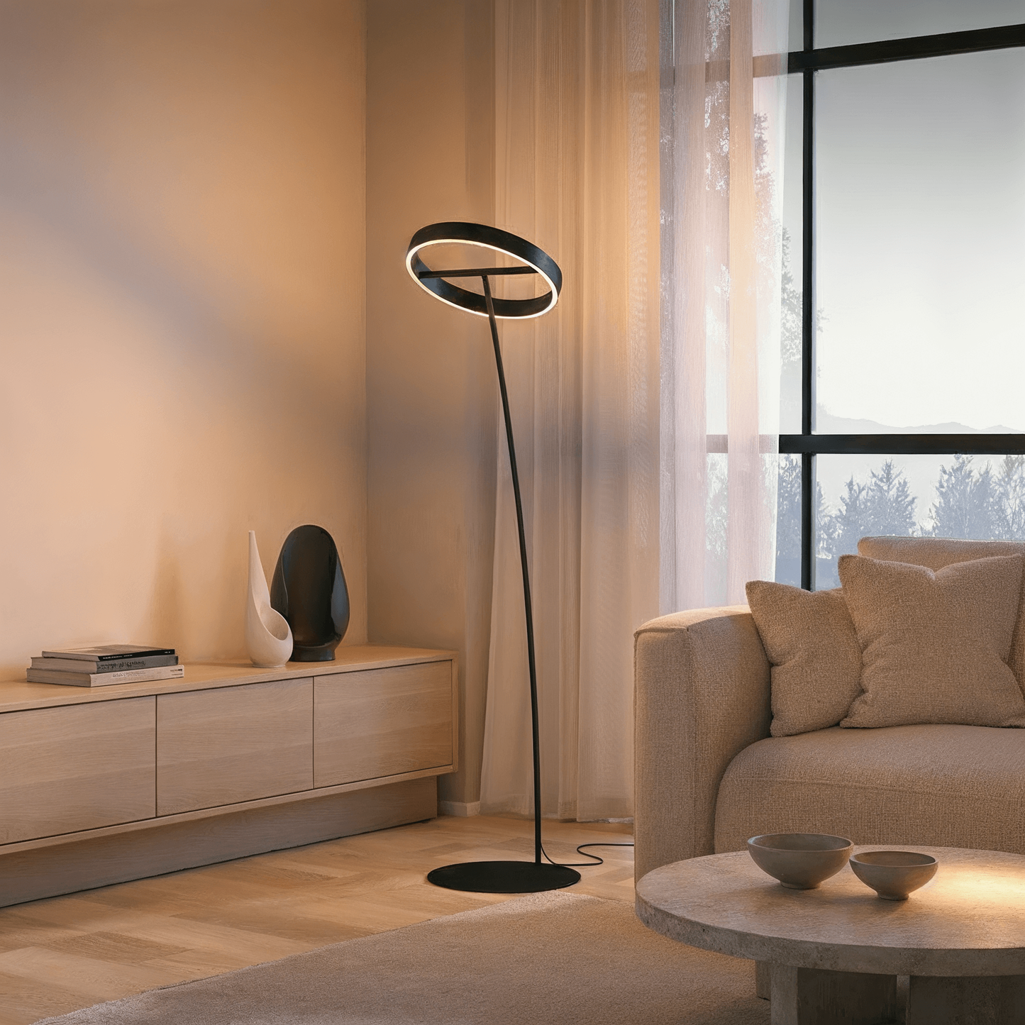 Floor Lamp LED Lighting Remote Control Adjustable Design - Image 1
