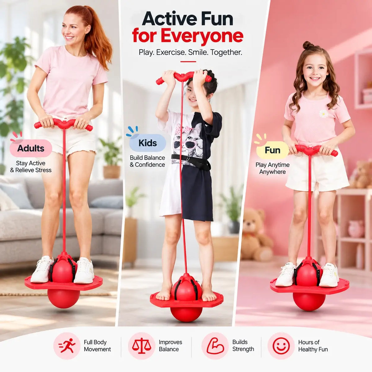 Balance Jumping Stick Fun Outdoor Toy Active Playtime