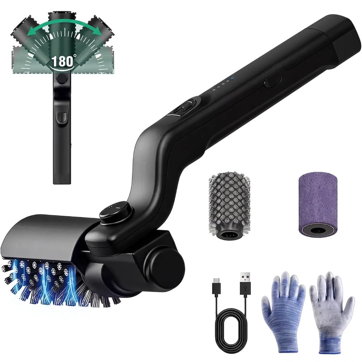 Grill Brush Electric Rechargeable Stainless Steel BBQ Cleaner