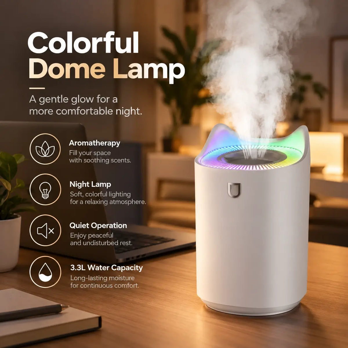 Cool Mist Humidifier Ultrasonic Bedroom Air Moistener