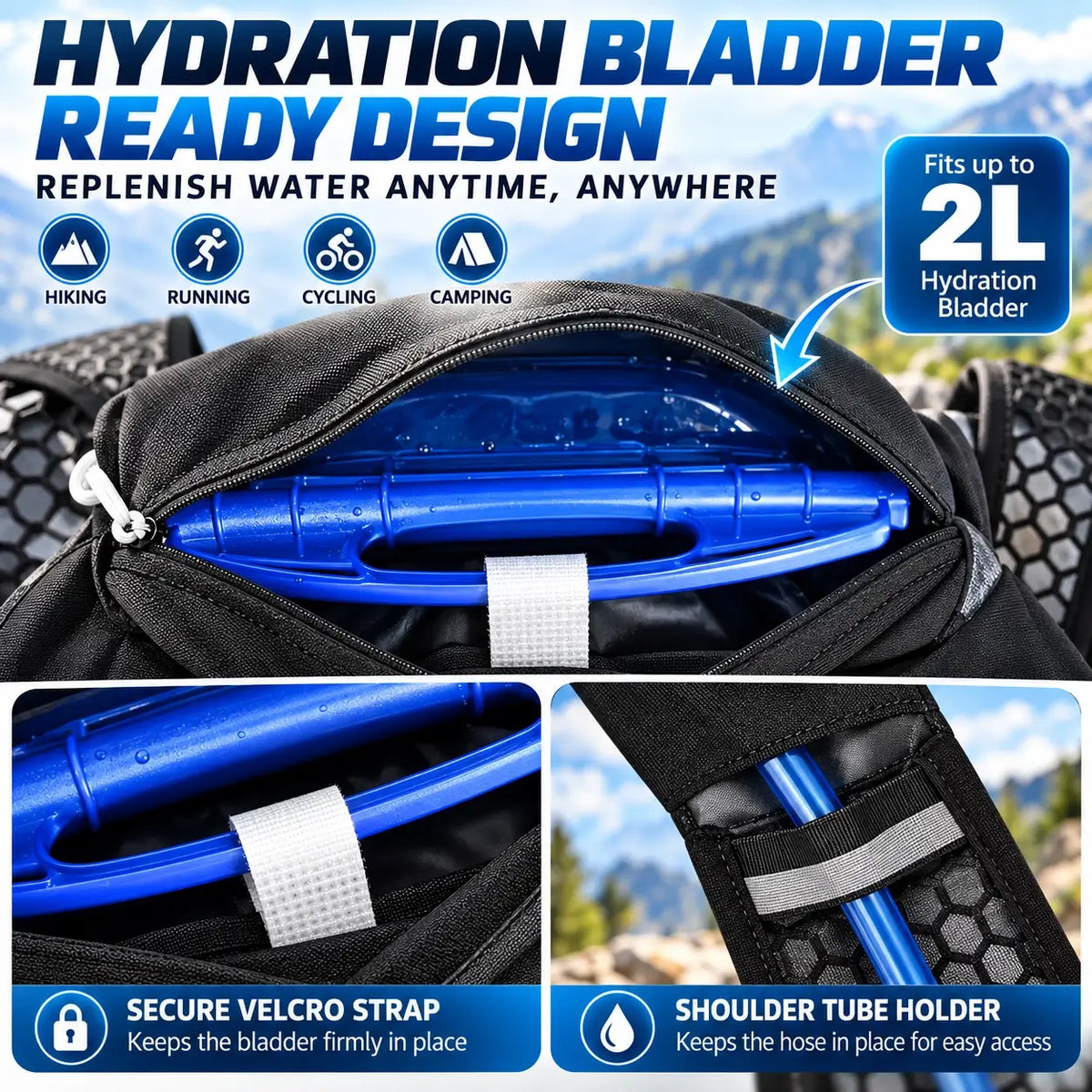 Lightweight Hydration Running Vest With Water Bladder Kit