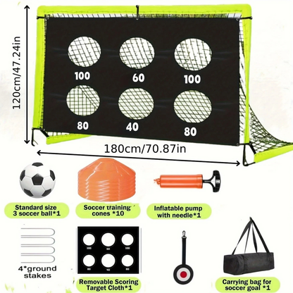 Portable Soccer Net Target Training Goal Accurate Shooting Practice