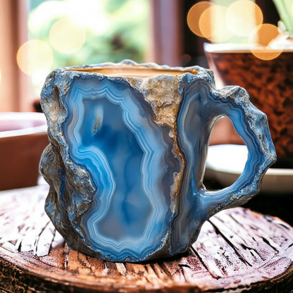 Insulated Coffee Cup Handcrafted Mug Unique Design Crystal - Image 1