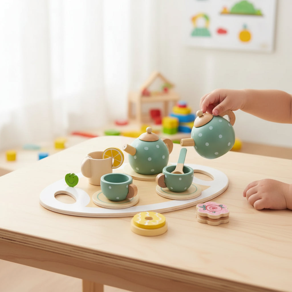 Kids Tea Set Fine Motor Skills Toy Playtime Activity - Image 1