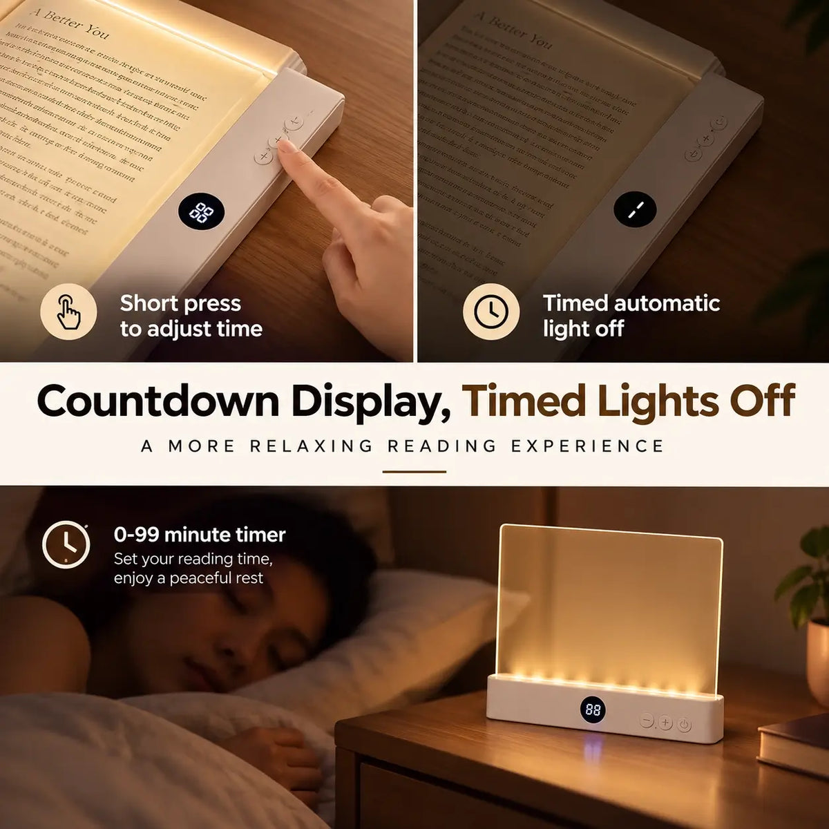 Book Light LED Reading Lamp Ultra Thin USB Rechargeable