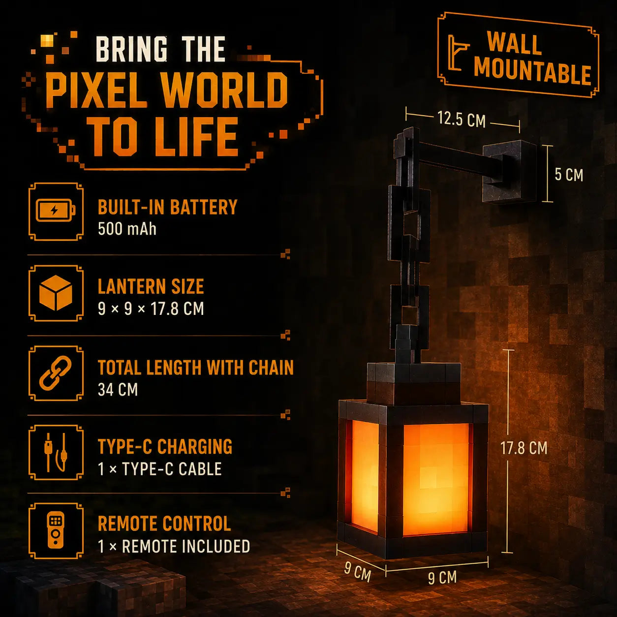 Pixel Style Portable Night Light