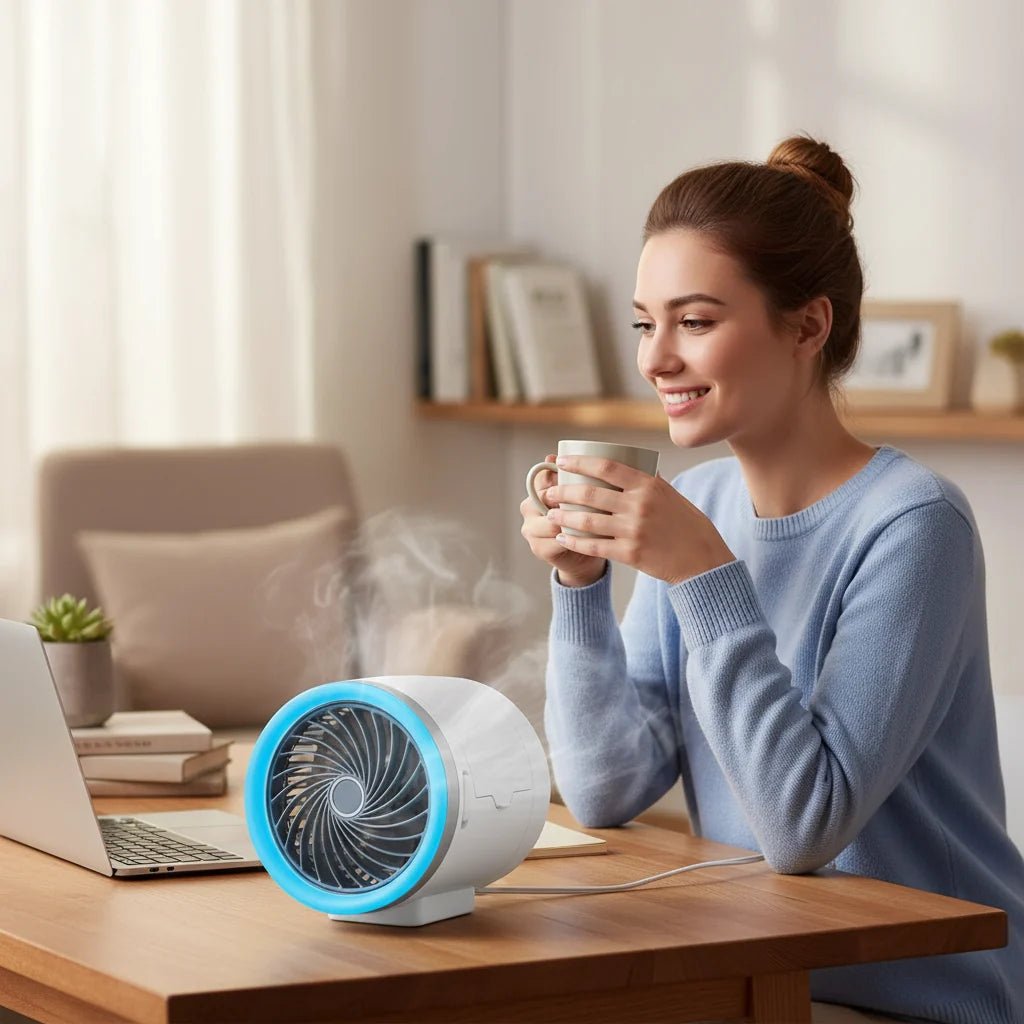 LED Lights Portable Fan Ice Packs Cooling Room - Image 1