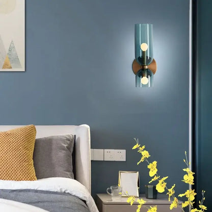 Nordic Glass Wall Lamp | Smoked Tube Design