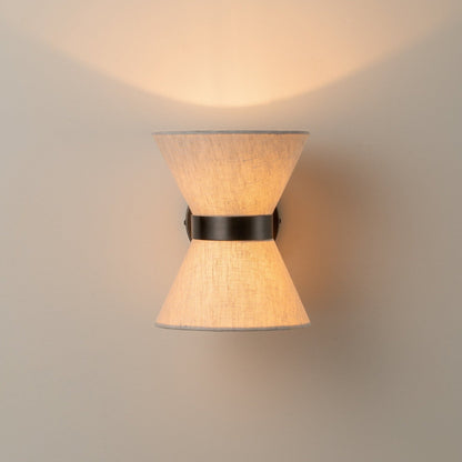 Bronze & Linen Wall Light | Classic Modern Elegance