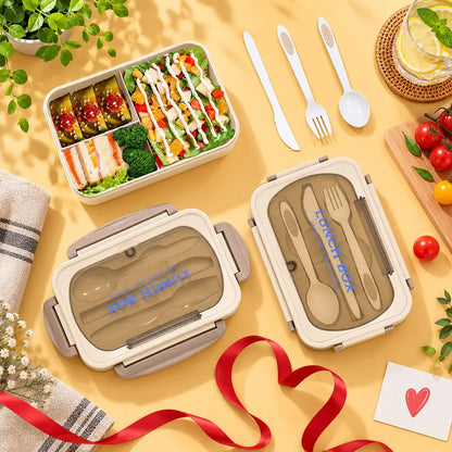 MealMate | Bento Lunch Box with Utensils | 4 Compartments & Leak-Proof Design
