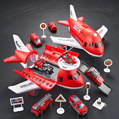 Toy Playset Airplane Vehicle Transport Kids Action Set