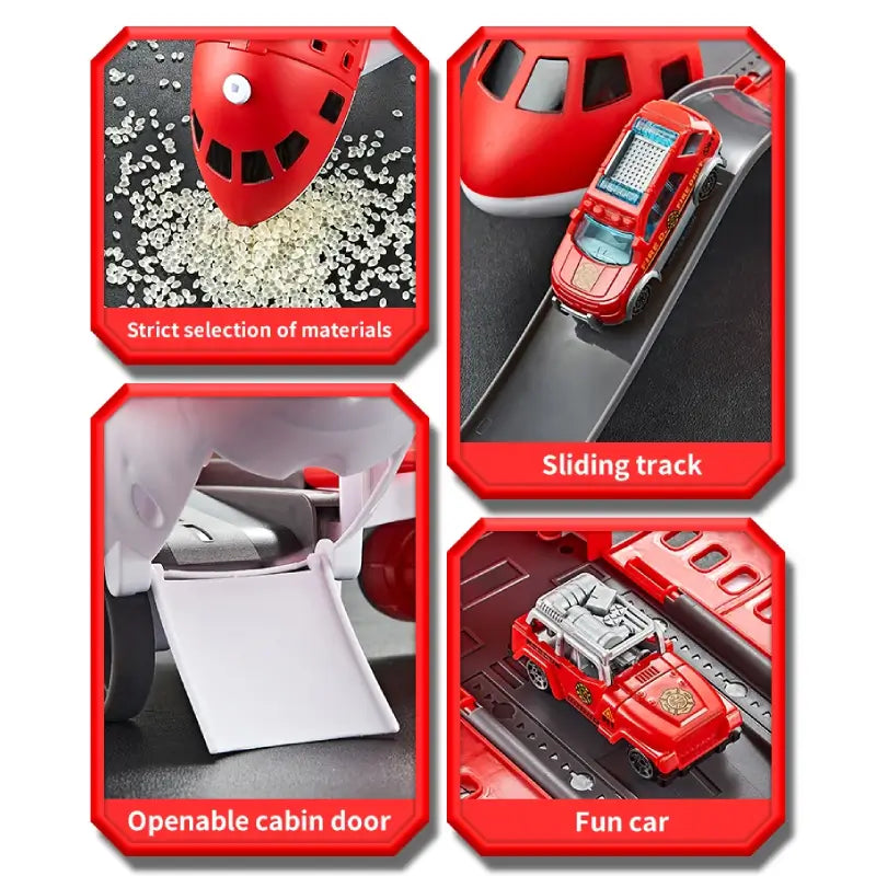 Toy Playset Airplane Vehicle Transport Kids Action Set