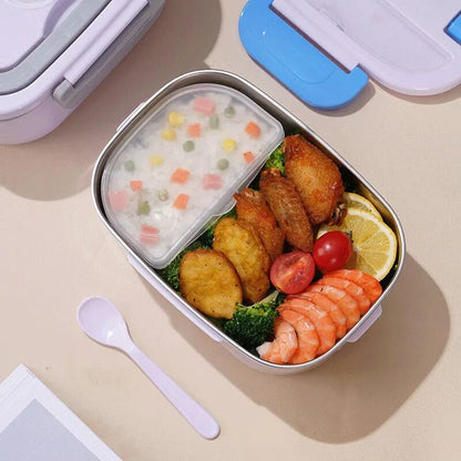Electric Lunch Box Portable Heated Food Container Stainless Steel