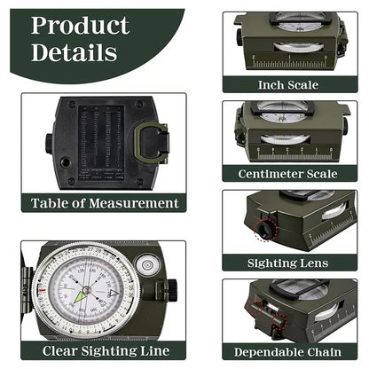 Lensatic Compass Outdoor Navigation Portable Hiking Tool