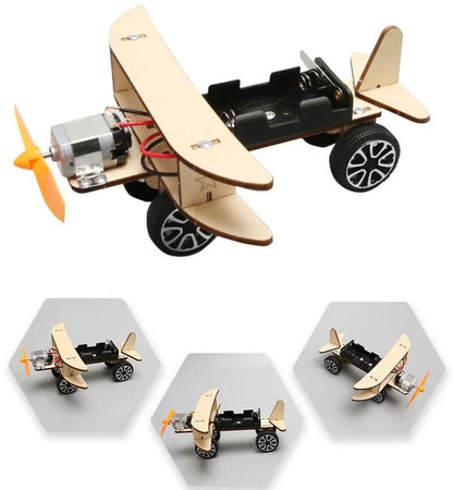 DIY Wooden Electric Biplane Model Kit