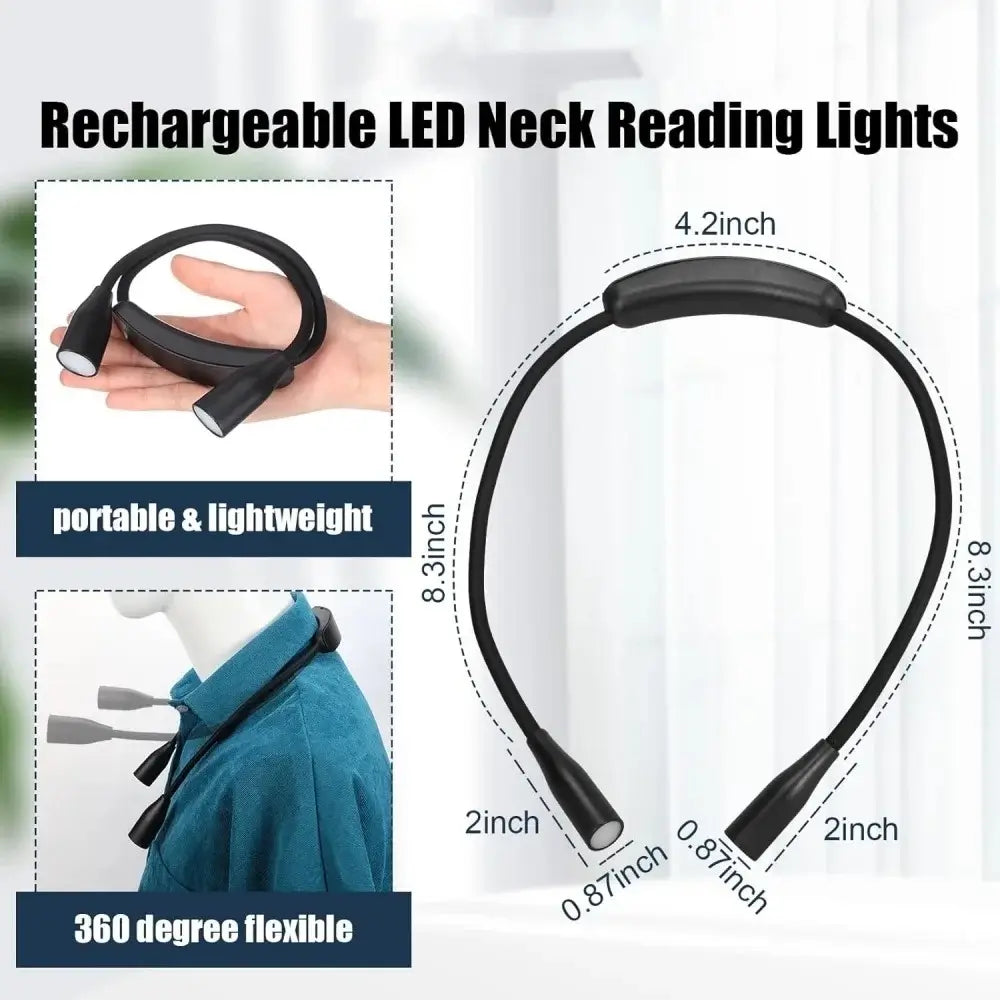 Neck Light LED Reading Lamp Rechargeable Hands Free Design