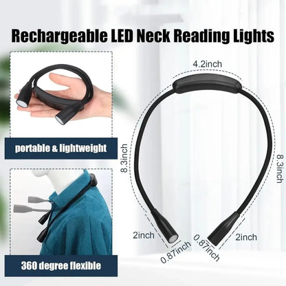 Neck Light LED Reading Lamp Rechargeable Hands Free Design