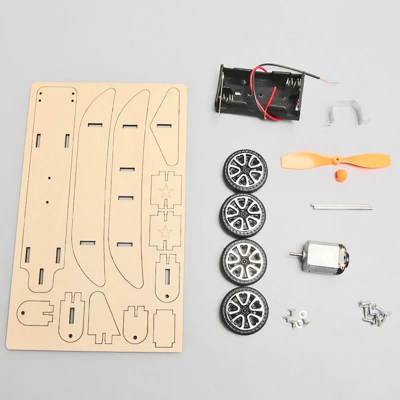 DIY Wooden Electric Biplane Model Kit