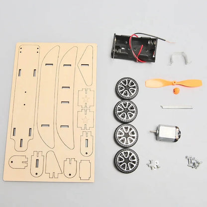 DIY Wooden Electric Biplane Model Kit