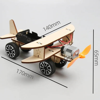 DIY Wooden Electric Biplane Model Kit