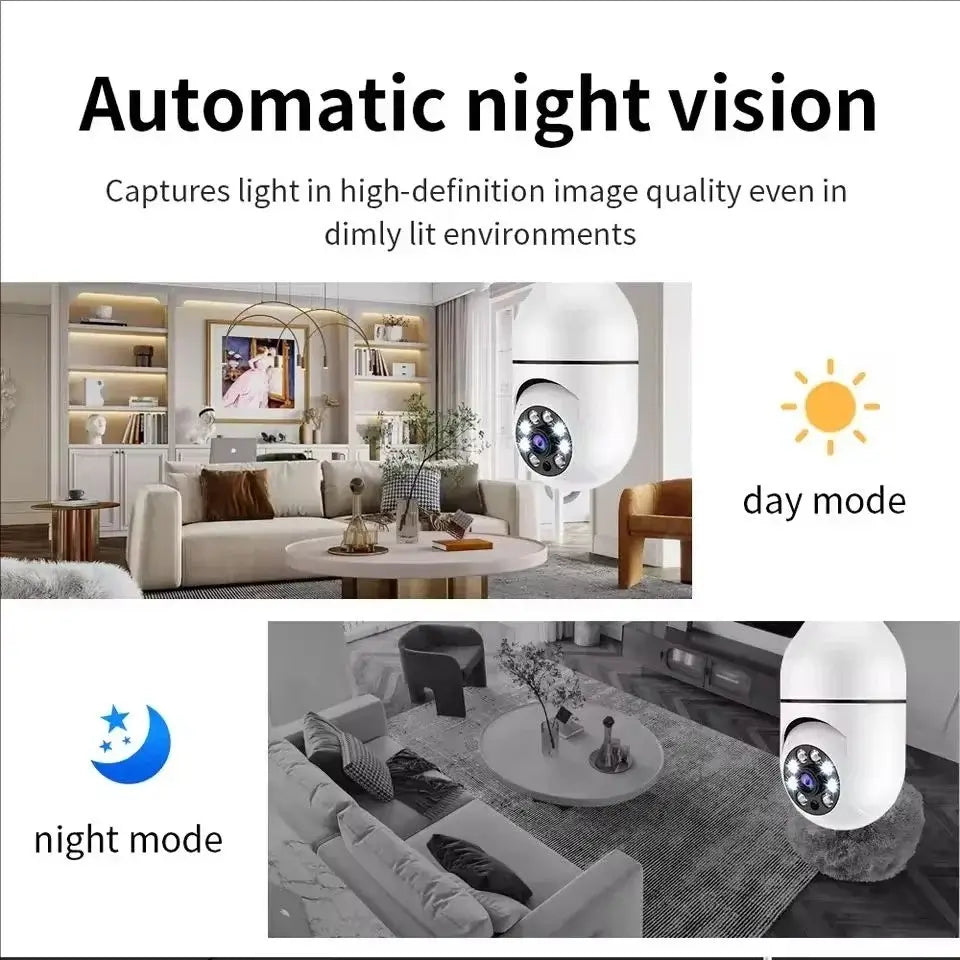 Wireless Security Camera Lightbulb Indoor Outdoor Use