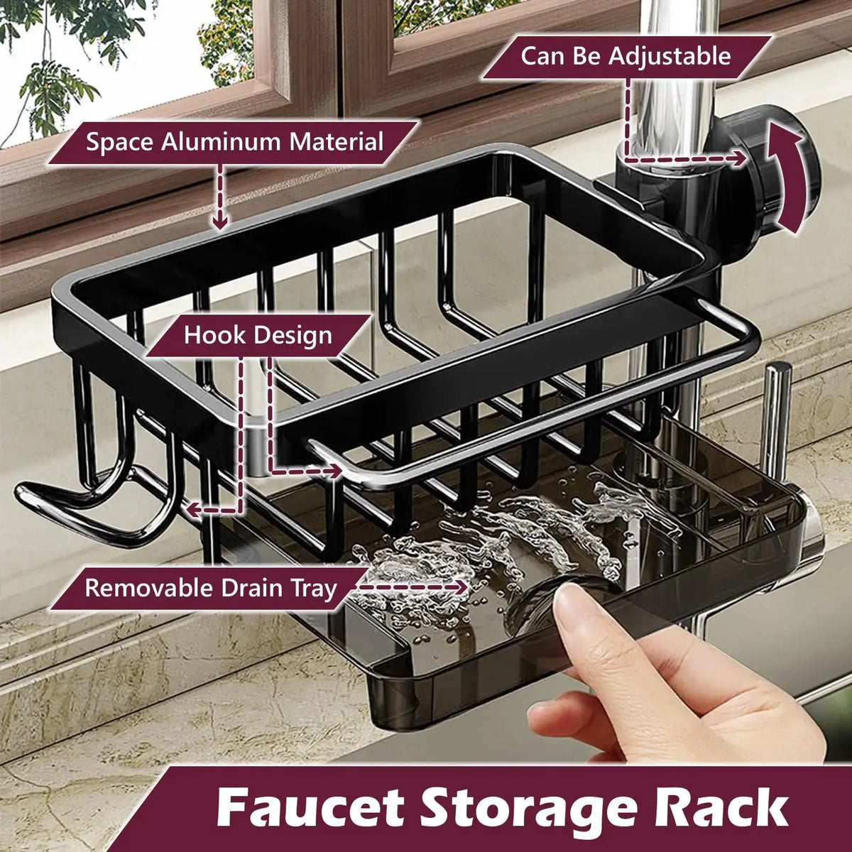 Dish Drying Rack Sink Caddy Organizer Kitchen Storage Basket